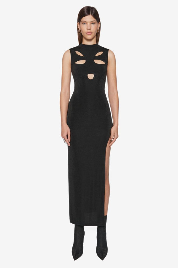 BUTTERFLY CUT OUT MAXI DRESS BLACK