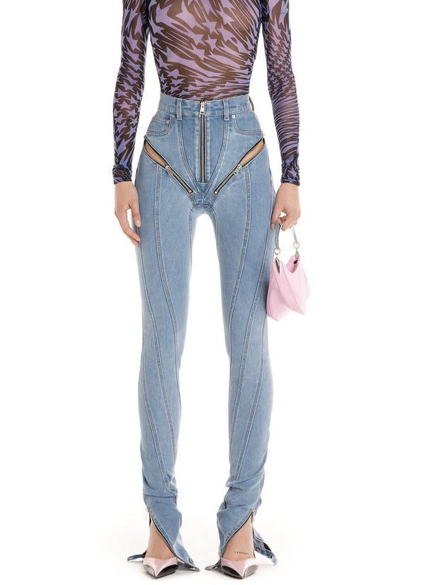 ZIPPED SPIRAL JEANS