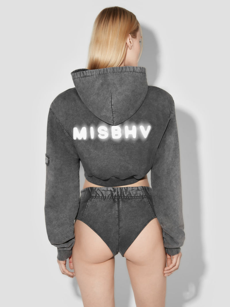 COMMUNITY CROPPED ZIPPED HOODIE