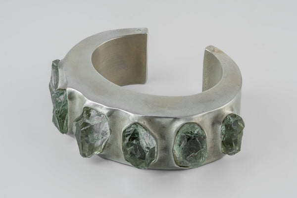 Crescent Bracelet (Terrestrial Surfaced, Green Amethyst, 30mm)