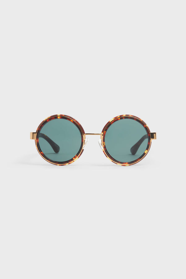 LINDA FARROW × DRIES VAN NOTEN TSHELL ROUND SUNGLASSES