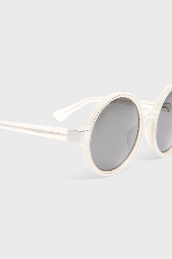 LINDA FARROW × DRIES VAN NOTEN ECRU ROUND SUNGLASSES