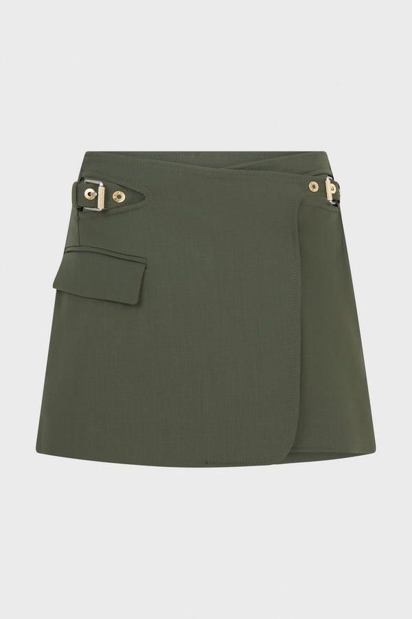 SHADOW GREEN INTERLOCK BLAZER SKIRT