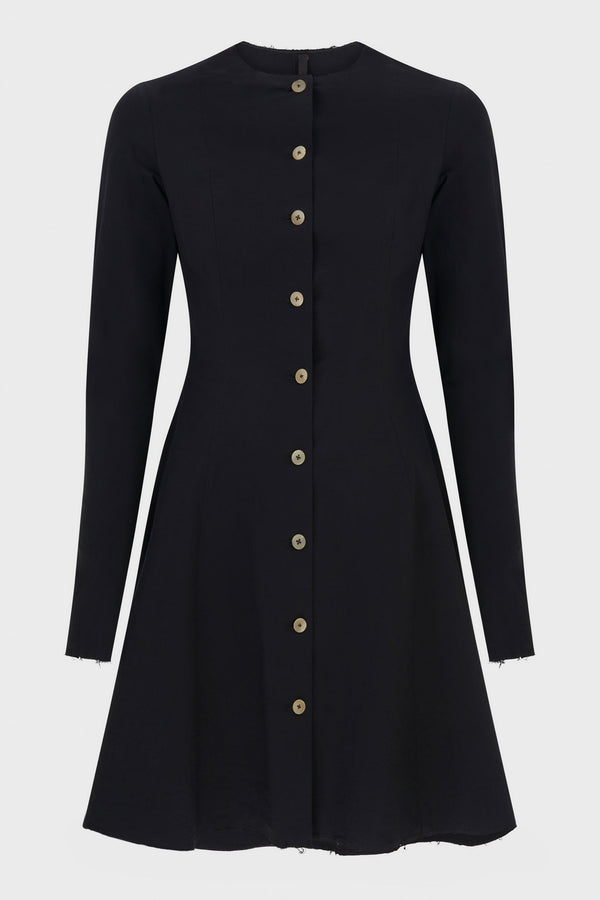 CREWNECK LONG SLEEVE PANEL DRESS