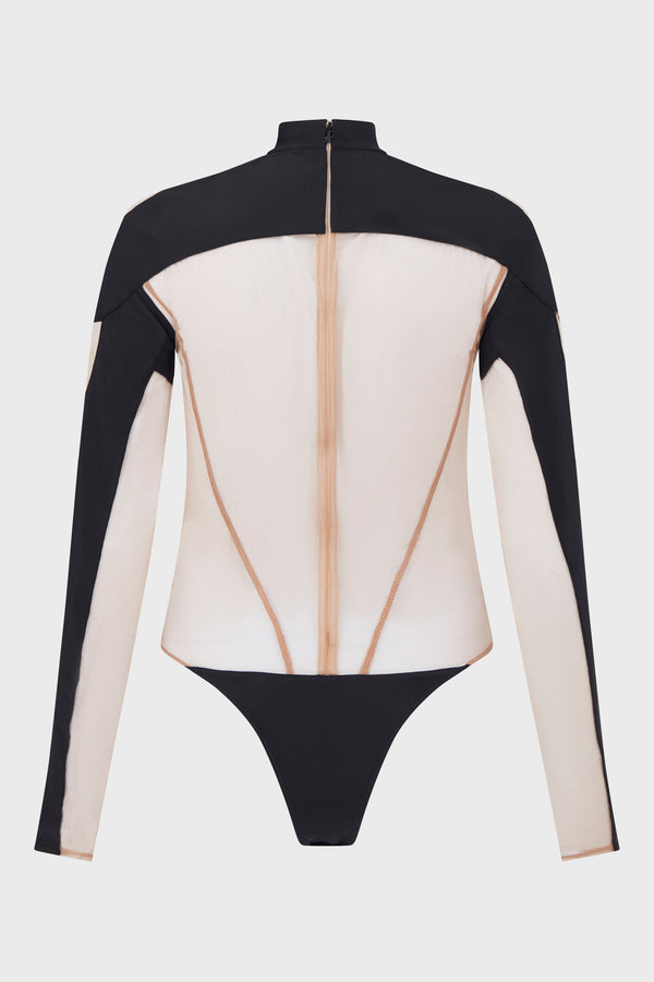 ILLUSION NECKLINE BODYSUIT BLACK/NUDE01