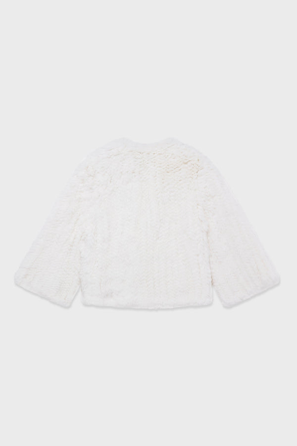 WHITE JACKET 50CM KNITTED REX RABBIT