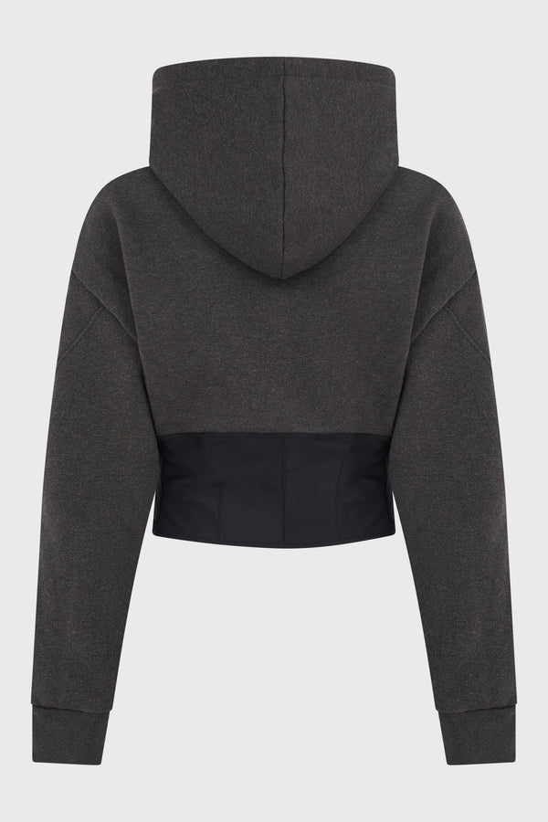 CORSETED HOODIE CHARCOAL MENS