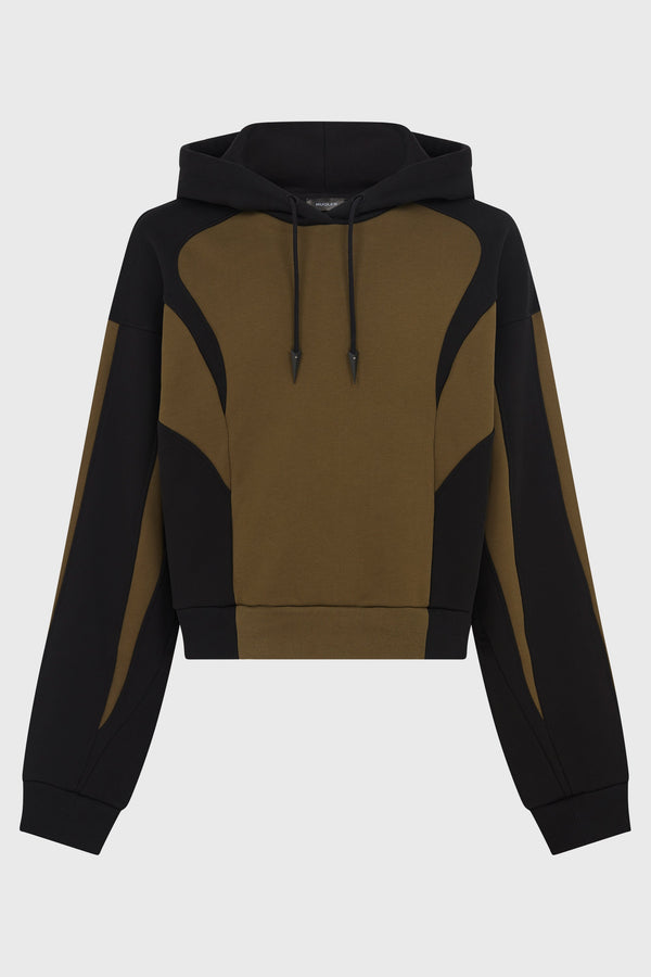 CROPPED HOODIE MILITARY GREEN/BLACK