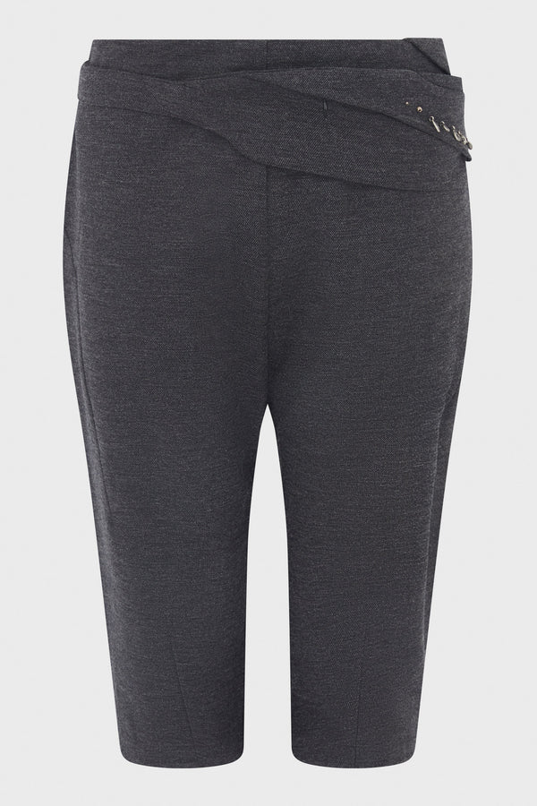 CAPRI PANTS w/ SILVER CHARM BAG GREY