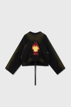 HELL TROUSER SWEATSHIRT BLACK ORANGE SUNFADING