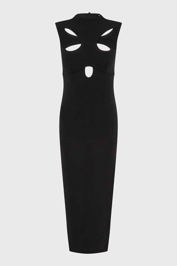 BUTTERFLY CUT OUT MAXI DRESS BLACK