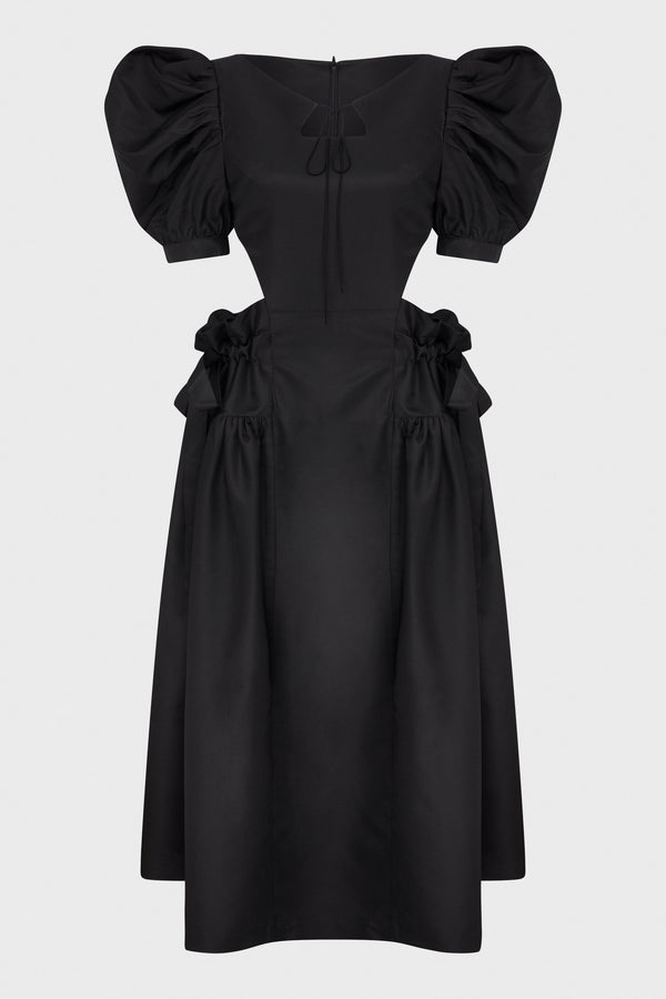 WAIST CUTOUT FAIRY PUFF DRESS