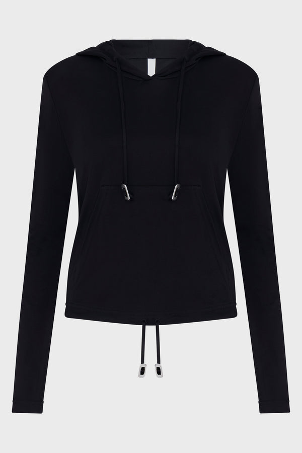 LUSTROUS SHRUNKEN HOODIE BLACK