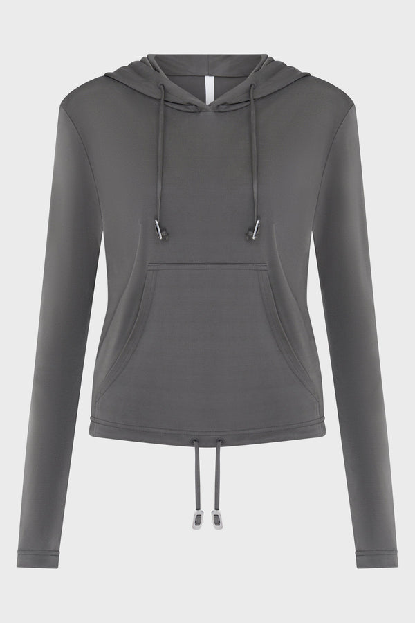 LUSTROUS SHRUNKEN HOODIE MERCURY
