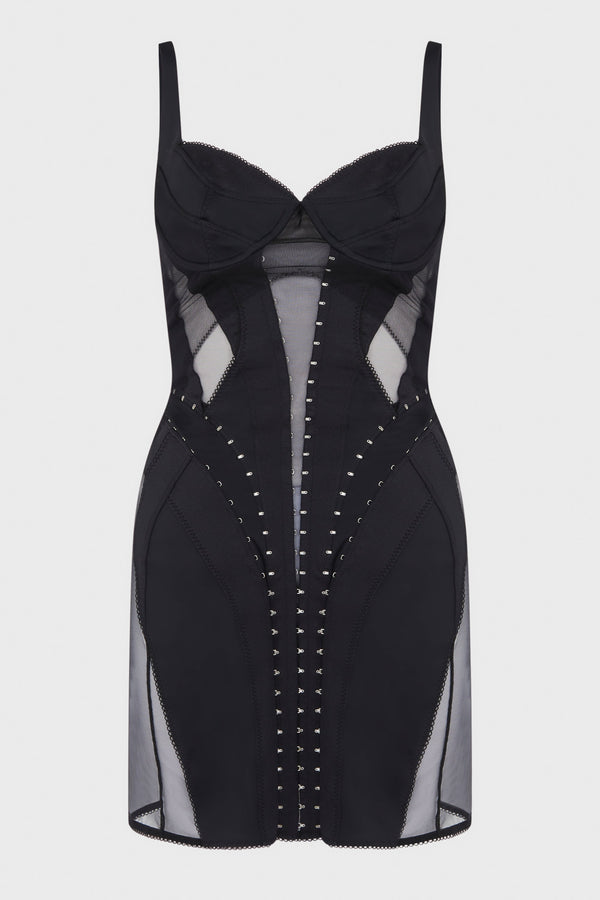 LINGERIE CORSET DRESS BLACK
