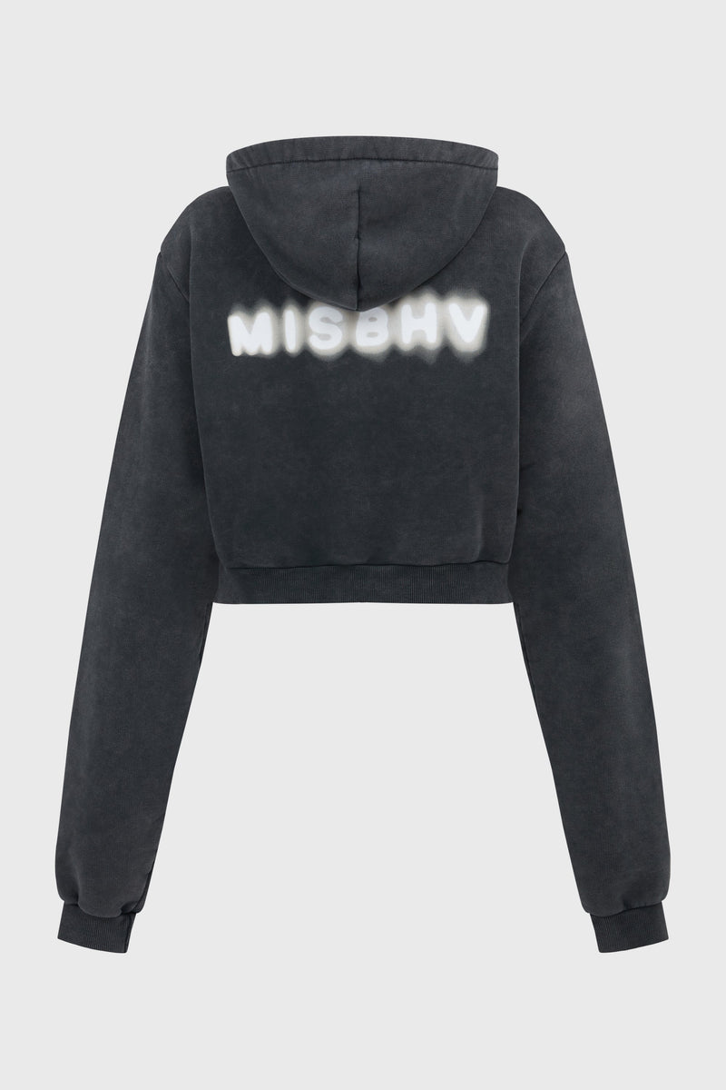 COMMUNITY CROPPED ZIPPED HOODIE