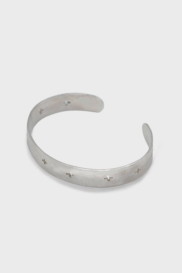 CROSS PUNCHED SILVER BRACELET