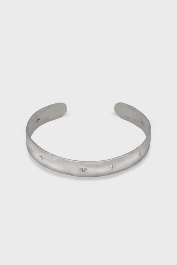 CROSS PUNCHED SILVER BRACELET