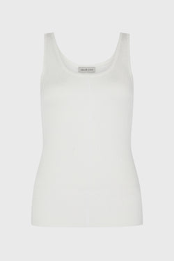 RIBBED-KNIT COLUMN TANK TOP IVORY