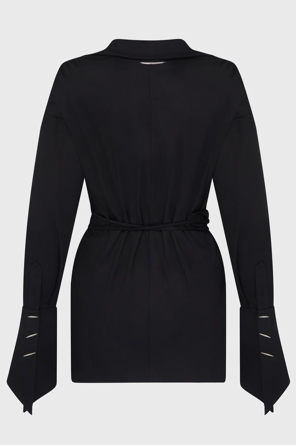 PIERCED DAGGER OVERSIZED WRAP SHIRT