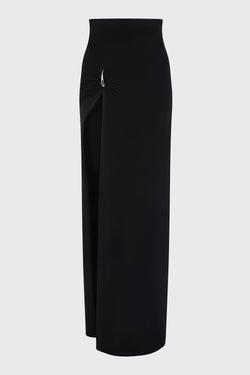CLAW MINI-MAXI DRAPED SKIRT BLACK