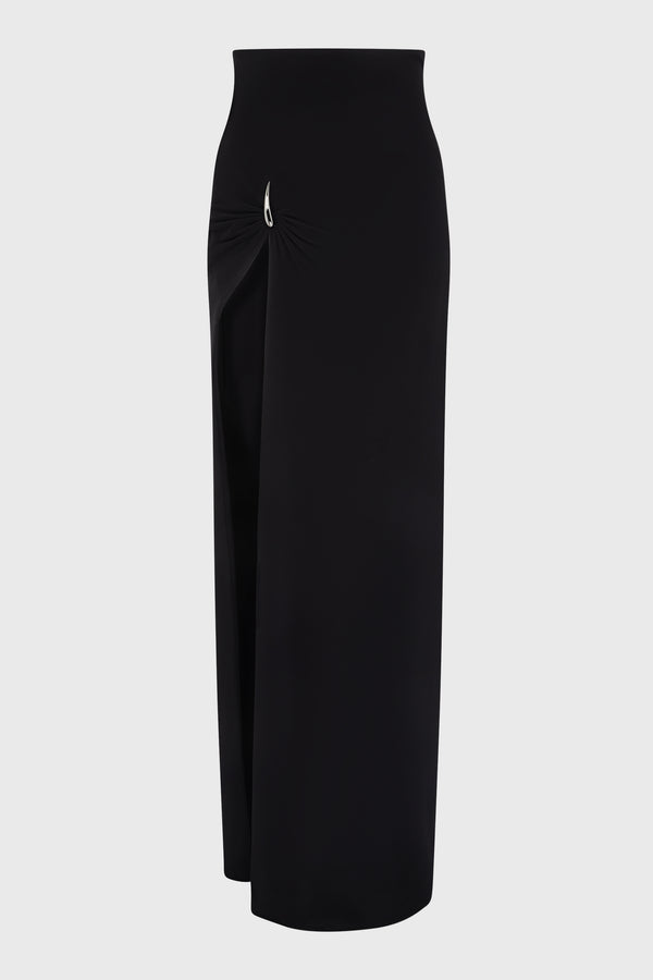 CLAW MINI-MAXI DRAPED SKIRT BLACK