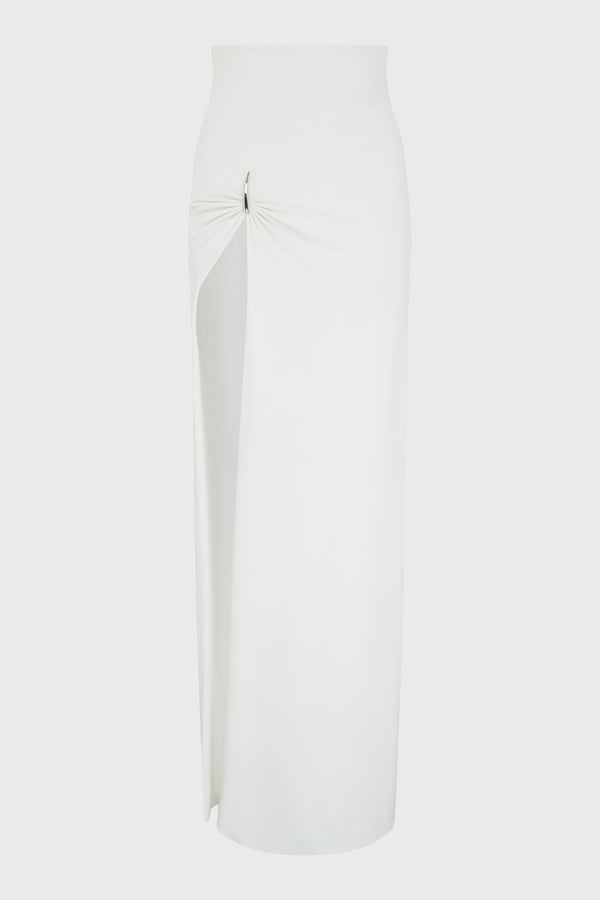 CLAW MINI-MAXI DRAPED SKIRT IVORY