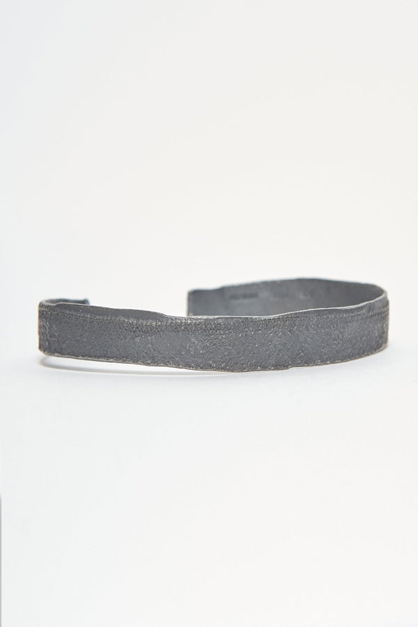 BLACK SILVER BANGLE (WIDE)